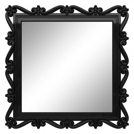 Зеркало квадратное настенное в чёрной раме «Мэрит» Чёрный глянец