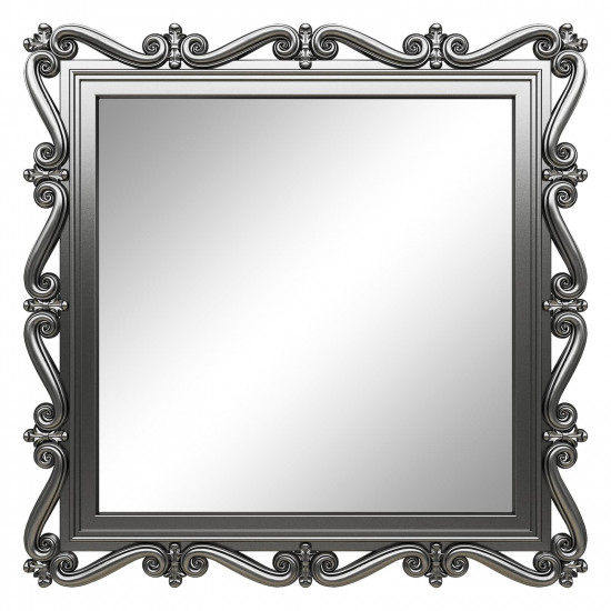 Зеркало квадратное настенное в серебряной раме «Мэрит» Серебро хром