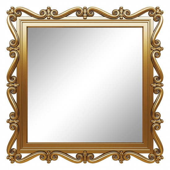 Зеркало квадратное настенное в золотой раме «Мэрит» Золото королевское