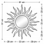 Зеркало солнце настенное «Руна» лучи цвета Серебро хром