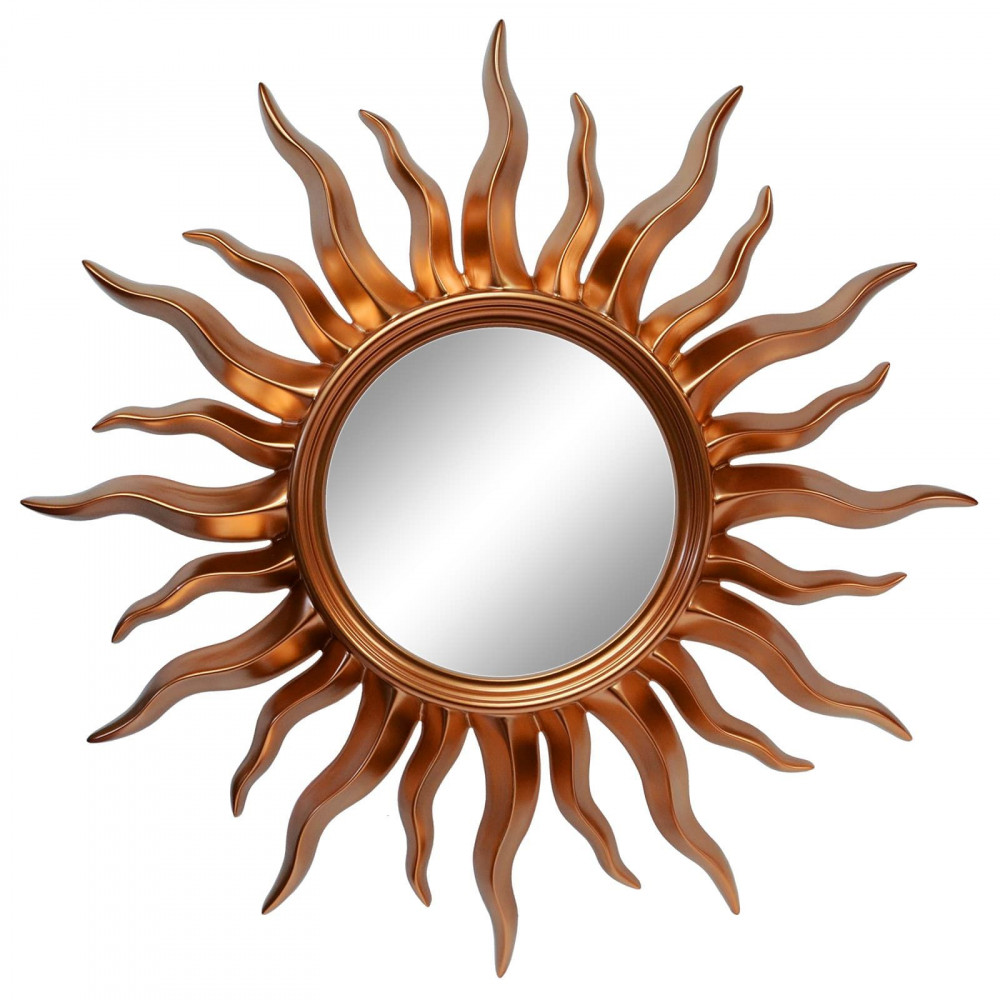 зеркало в виде солнца с лучами в интерьере
