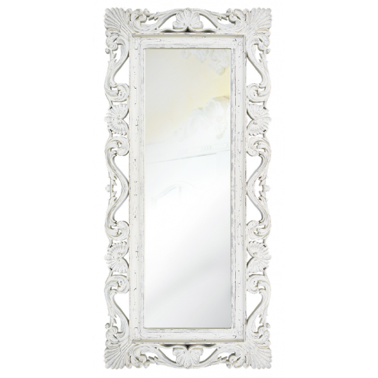 Зеркало напольное и настенное большое в полный рост в белой раме «Дэгни» Белый/шебби шик