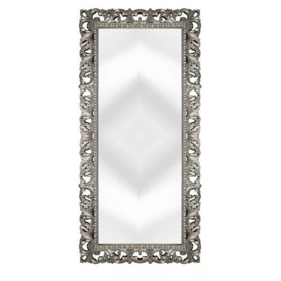 Зеркало напольное и настенное большое в полный рост в серебряной раме «Отталиа» Серебро/патина