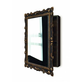Зеркальный шкаф навесной «Лива» Венге/золото