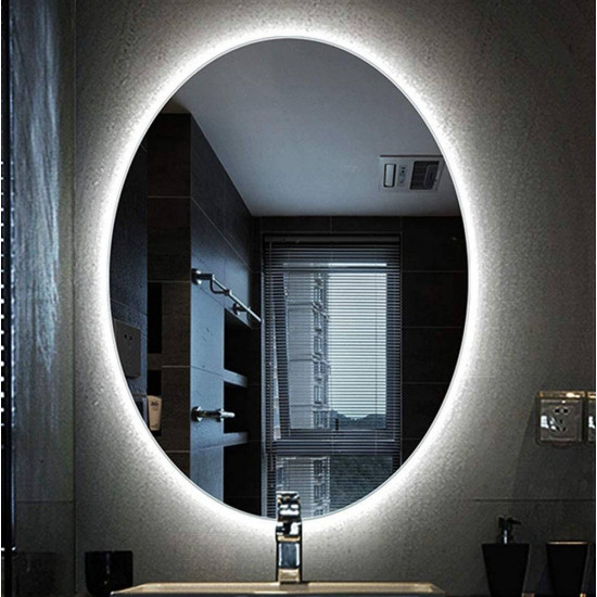 Овальное зеркало с сенсорной LED подсветкой Альфа 50х70 см