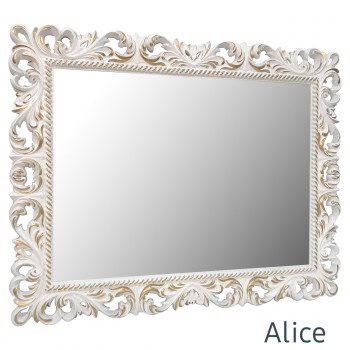 Зеркало настенное в раме  Alice Белое с золотом