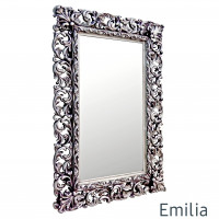 Зеркало настенное в раме Emilia Чернёное серебро