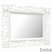 Зеркало настенное в раме Emilia Белое 