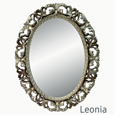 Овальное настенное зеркало в раме Leonia Бронза