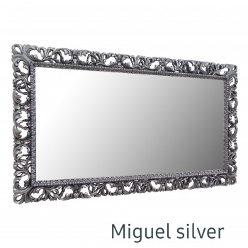 Большое <!--noindex--><!--googleoff: all-->настенное<!--googleon: all--><!--/noindex--> <!--noindex--><!--googleoff: all-->зеркало<!--googleon: all--><!--/noindex--> в серебряной раме Miguel Silver