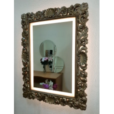 Зеркало в раме с подсветкой Ферентина Золото с патиной