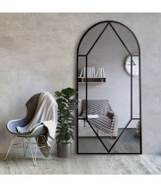 Зеркало-арка в полный рост напольное и настенное в решётчатой раме-окно Олдрин-4