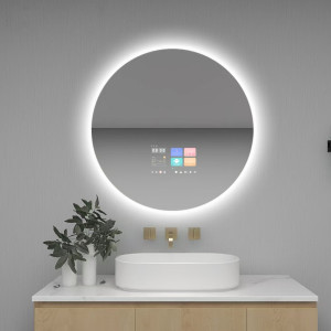 Круглое умное Smart зеркало с подсветкой и сенсорным экраном с Android OS SM002-7 диаметр 700 мм