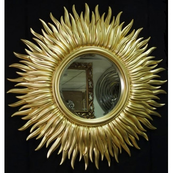 Зеркало солнце с лучами «Маргарита» Светлое золото