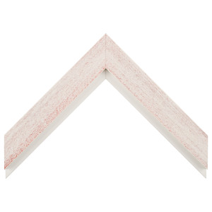 Деревянный багет Белый с красным протиром 017.63.046