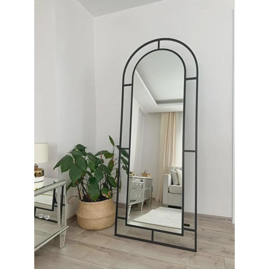Зеркало-арка напольное большое в полный рост с опорой на подставку в раме Аркона-5
