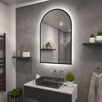 Зеркало в раме в форме арки с задней фоновой подсветкой Астерия 010