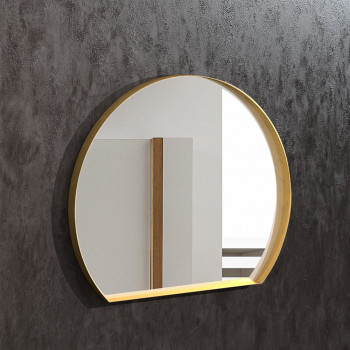 Геометрическое зеркало неправильной формы в раме из латуни Делла