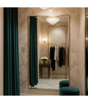 Настенное и напольное большое зеркало в полный рост в латунной раме Амбер Лайт