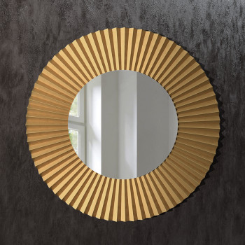 Круглое зеркало в латунной раме Клео