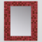 Зеркало настенное в раме из стеклянной красной мозаики Элис 004