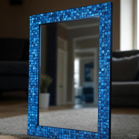 Зеркало в раме из декоративной стеклянной мозаики Ингрид 003