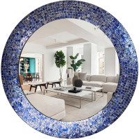 Круглое зеркало в мозаичной раме Монако 003
