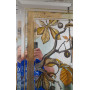 Дизайнерское декоративное зеркало с пескоструйным рисунком Листья