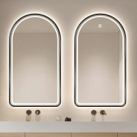 Зеркало в раме в форме арки с фронтальной и задней интерьерной подсветкой K149
