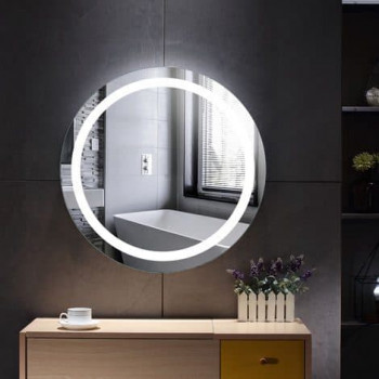 Круглое настенное зеркало со светодиодной LED-подсветкой Лина