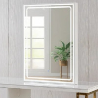 Зеркало в белой раме с фронтальной LED подсветкой Белла