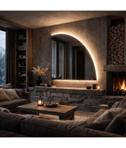 Зеркало четверть круга c задней фоновой подсветкой Эскалада 001