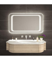 Зеркало с фронтальной и задней фоновой LED-подсветкой с закруглёнными углами Корнер 002