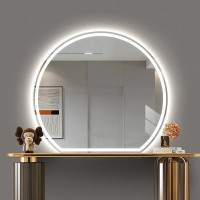 Зеркало обрезанный снизу круг с подсветкой Миднайт 5