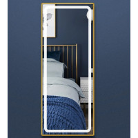 Зеркало с подсветкой большое напольное и настенное в полный рост в золотой раме MM014