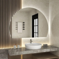 Полукруглое зеркало с LED подсветкой Мун 1