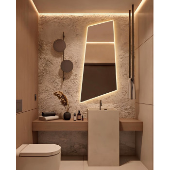 Зеркало с подсветкой в форме неправильного четырёхугольника Палермо 003