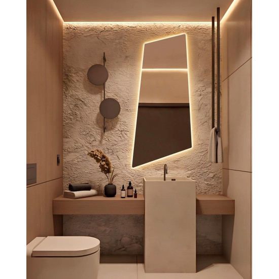 Зеркало с подсветкой в форме неправильного четырёхугольника Палермо 003