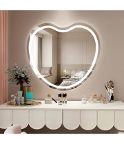 Зеркало с фронтальной и задней фоновой подсветкой в форме сердца Декор 35