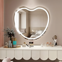 Зеркало с фронтальной и задней фоновой подсветкой в форме сердца Декор 35