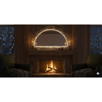 Полукруглое зеркало с контурной парящей светодиодной подсветкой TH006