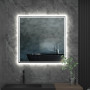 Квадратное зеркало с фронтальной и тыльной фоновой LED подсветкой Торонто
