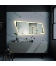 Зеркало с задней фоновой подсветкой в форме асимметричной трапеции Триана 002