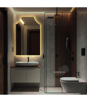 Зеркало с подсветкой в форме прямоугольника с криволинейным верхом Триана 003