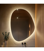 Зеркало с тыльной контурной подсветкой в форме камня VM013