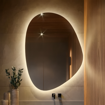 Зеркало с тыльной контурной подсветкой в форме камня VM013