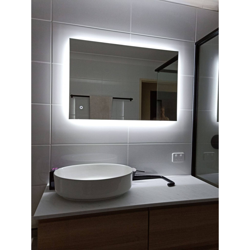 Зеркало прямоугольное с задней интерьерной эмбилайт подсветкой Далтон ...