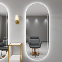 Овальное большое зеркало капсульной формы в полный рост с подсветкой Джаз 001