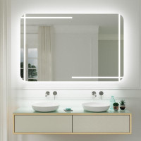 Зеркало настенное с закруглёнными углами со светодиодной LED-подсветкой Рэйден