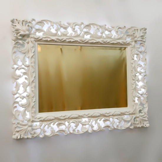Зеркало настенное с подсветкой в раме Эмилия Слоновая кость